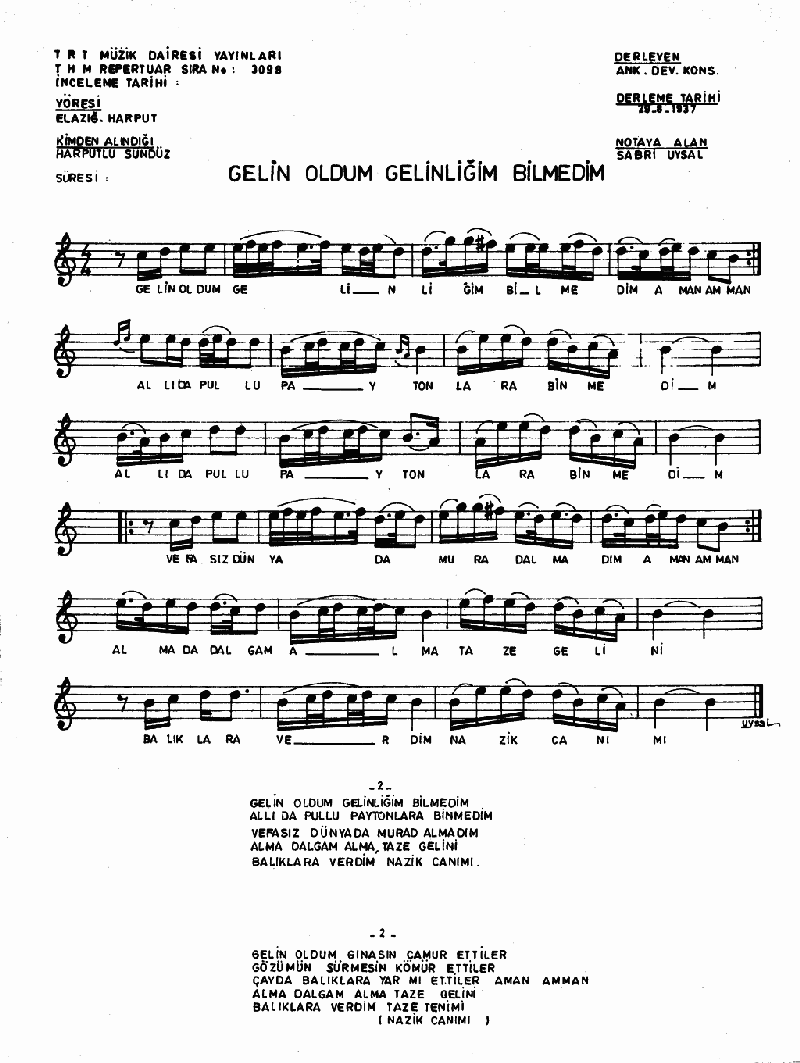 GELİN OLDUM GELİNLİĞİM BİLMEDİM