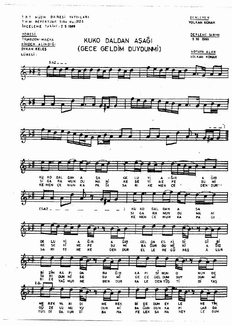 KUKO DALDAN AŞAĞI