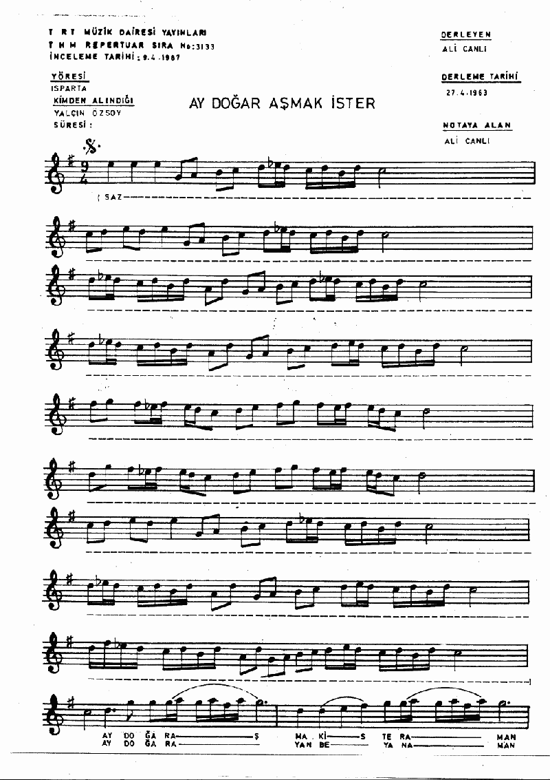 AY DOĞAR AŞMAK İSTER - II