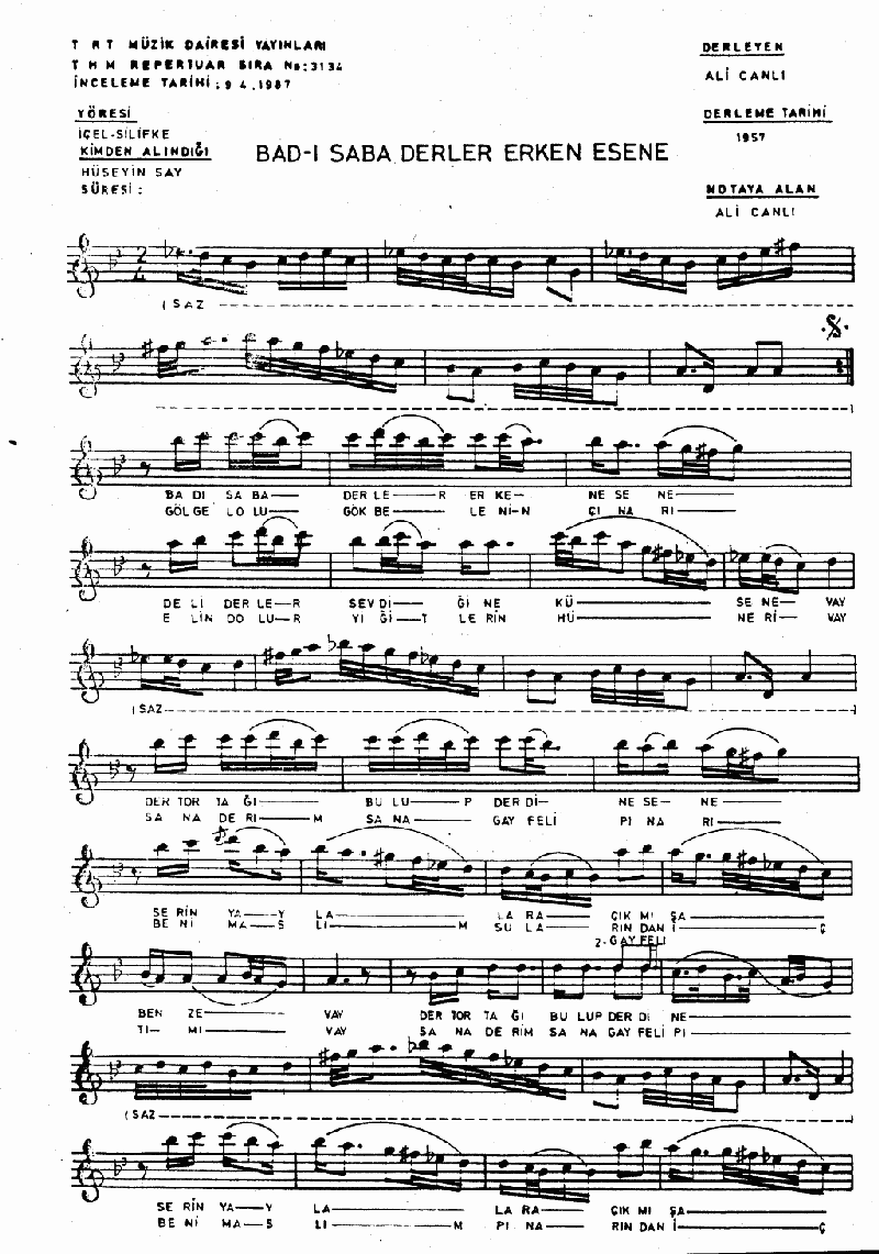 BAD-I SABA DERLER ERKEN ESENE