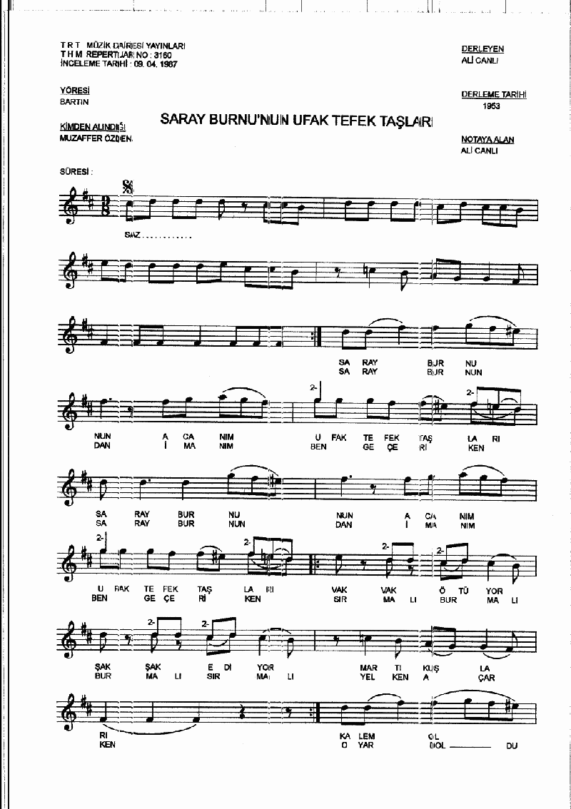 SARAYBURNU'NUN UFAK TEFEK TAŞLARI