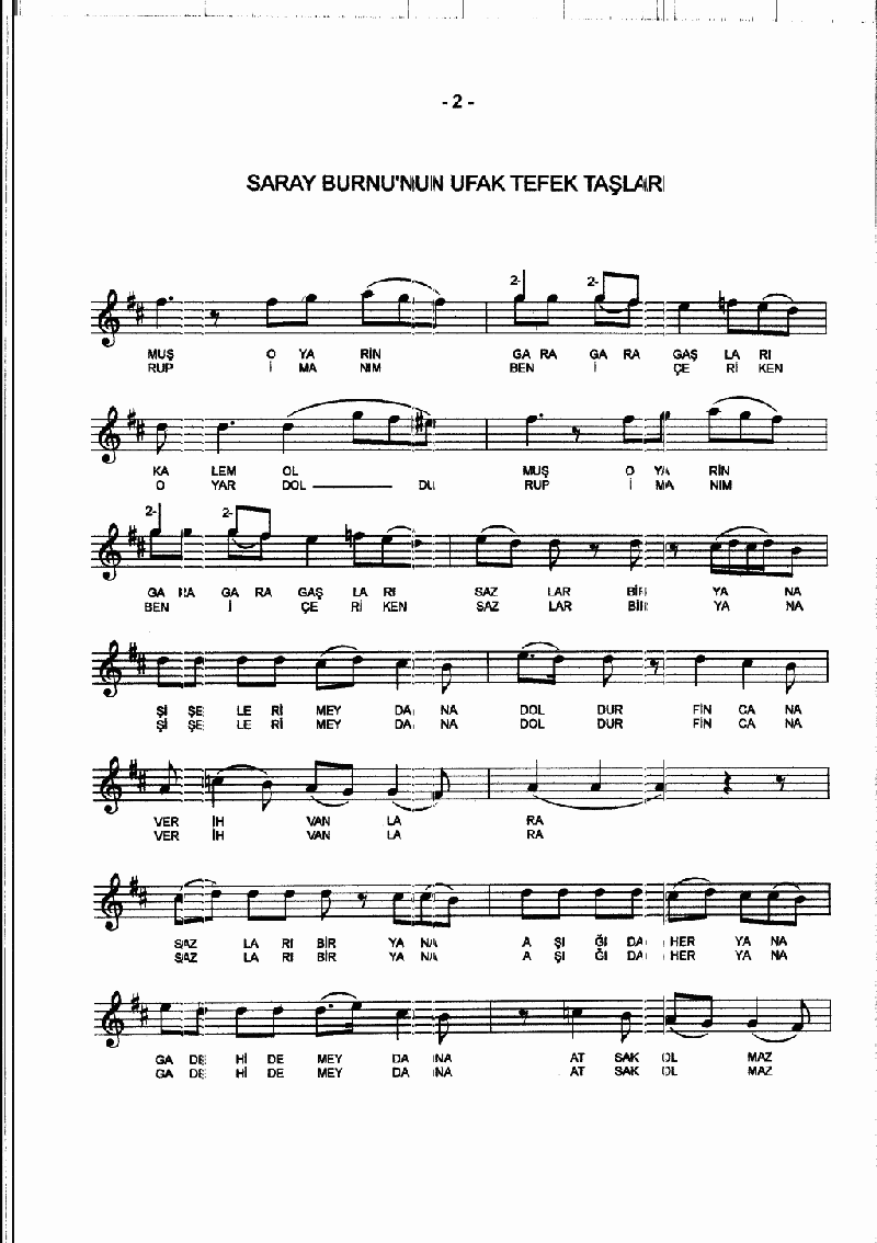 SARAYBURNU'NUN UFAK TEFEK TAŞLARI