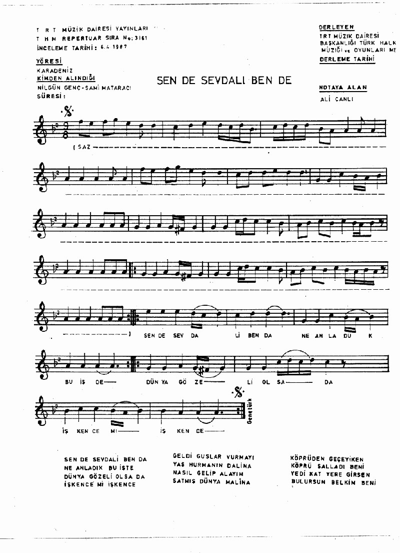 SEN DE SEVDALI BEN DA