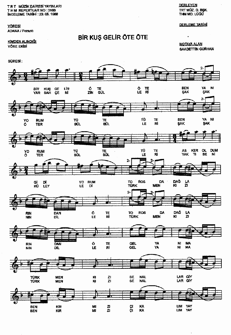 BİR KUŞ GELİR ÖTE ÖTE