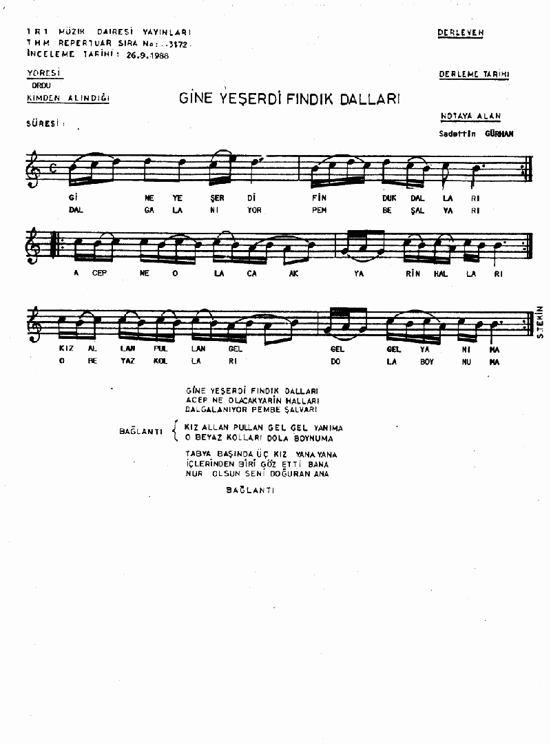 GİNE YEŞERDİ FINDIK DALLARI