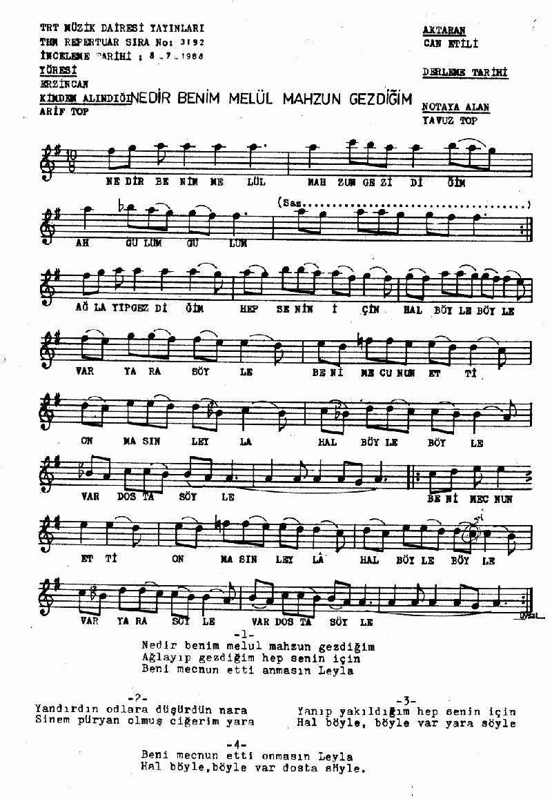 NEDİR BENİM MELÜL MAHZUN GEZDİĞİM