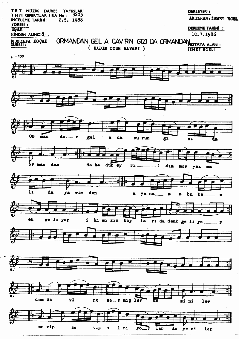 ORMANDAN GEL A CAVURUN GIZI