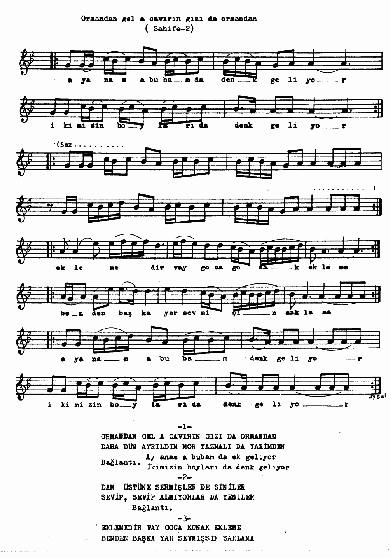 ORMANDAN GEL A CAVURUN GIZI