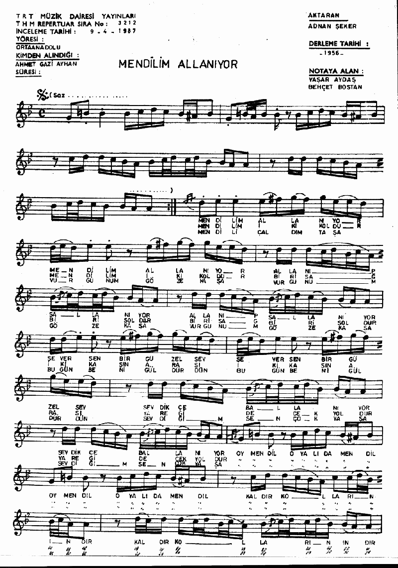 MENDİLİM ALLANIYOR