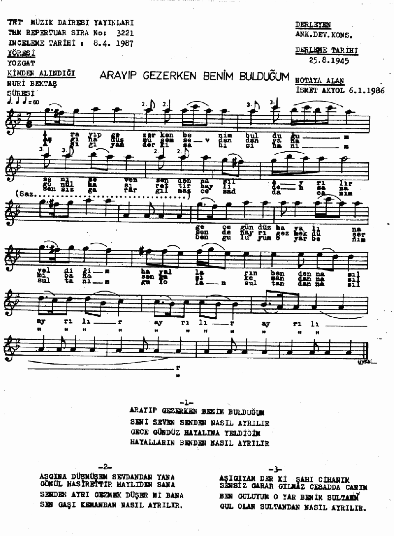 ARAYIP GEZERKEN BENİM BULDUĞUM