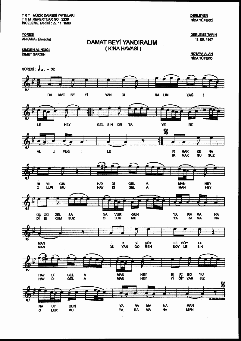 DAMAT BEYİ YANDIRALIM