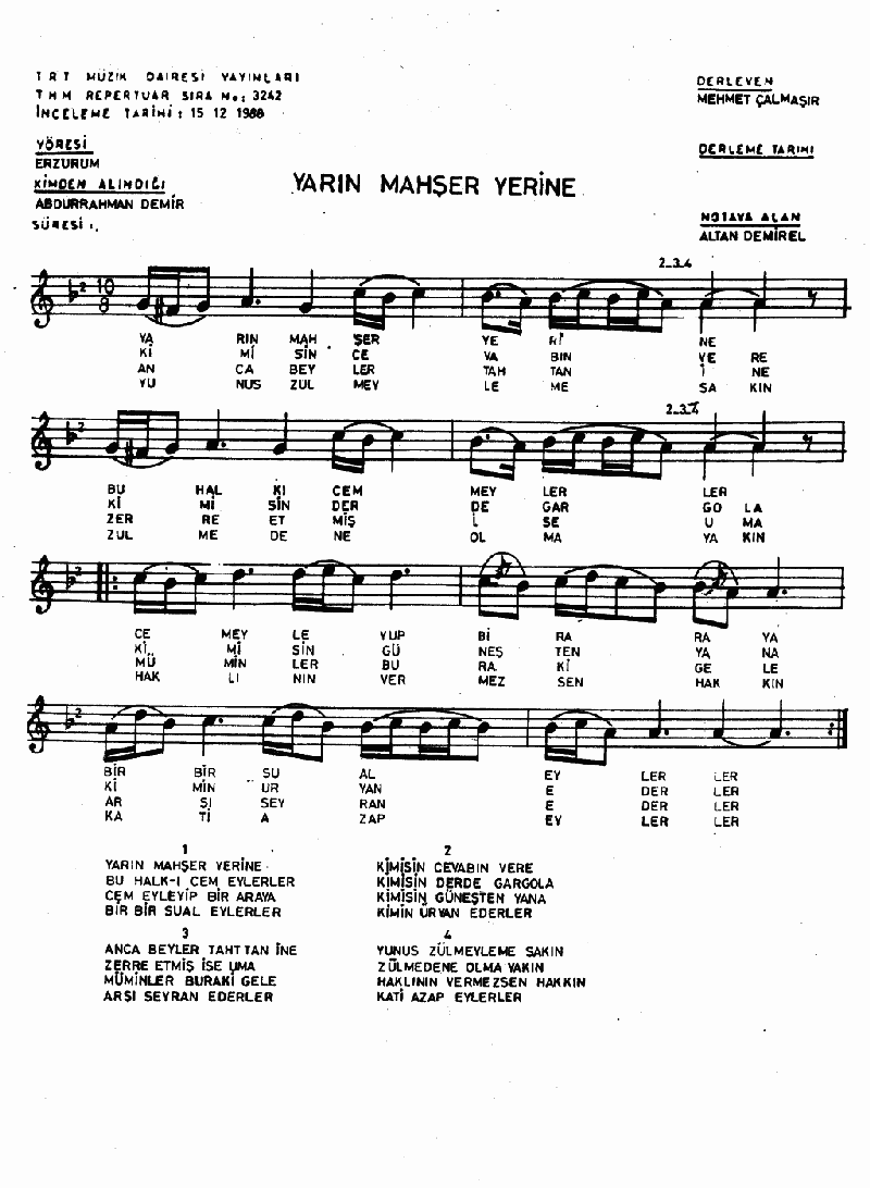 YARIN MAHŞER YERİNE