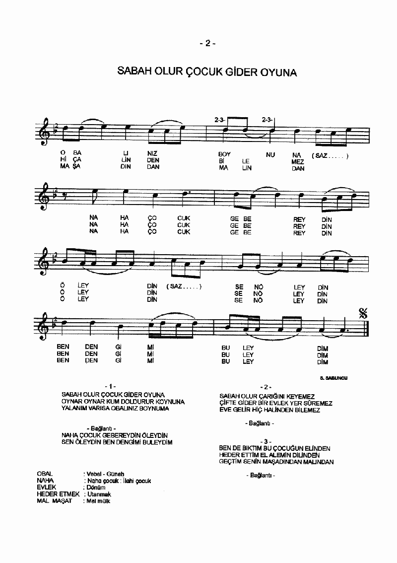 SABAH OLUR ÇOCUK GİDER OYUNA - I