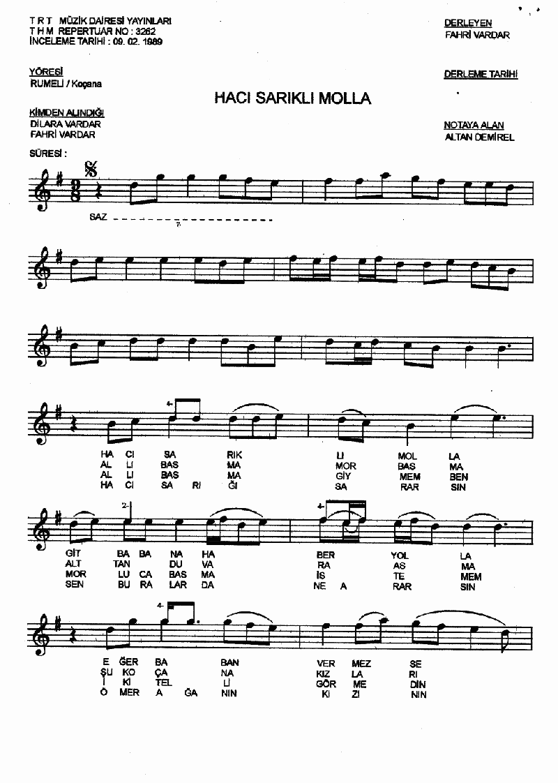 HACI SARIKLI MOLLA - I