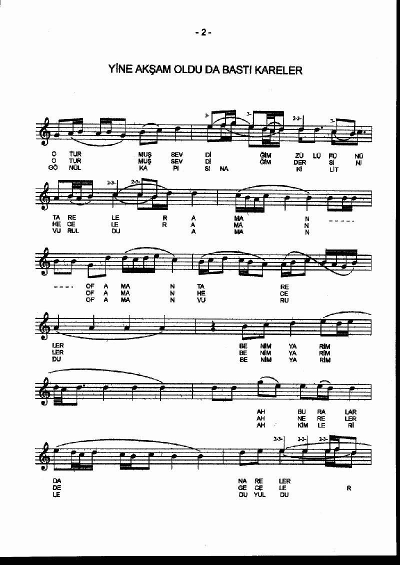 YİNE AKŞAM OLDU DA BASTI KARELER