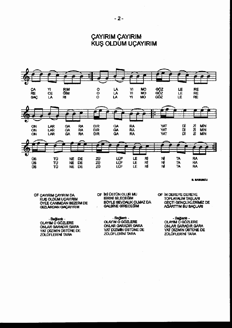 ÇAYIRIM ÇAYIRIM KUŞ OLDUM UÇAYIRIM