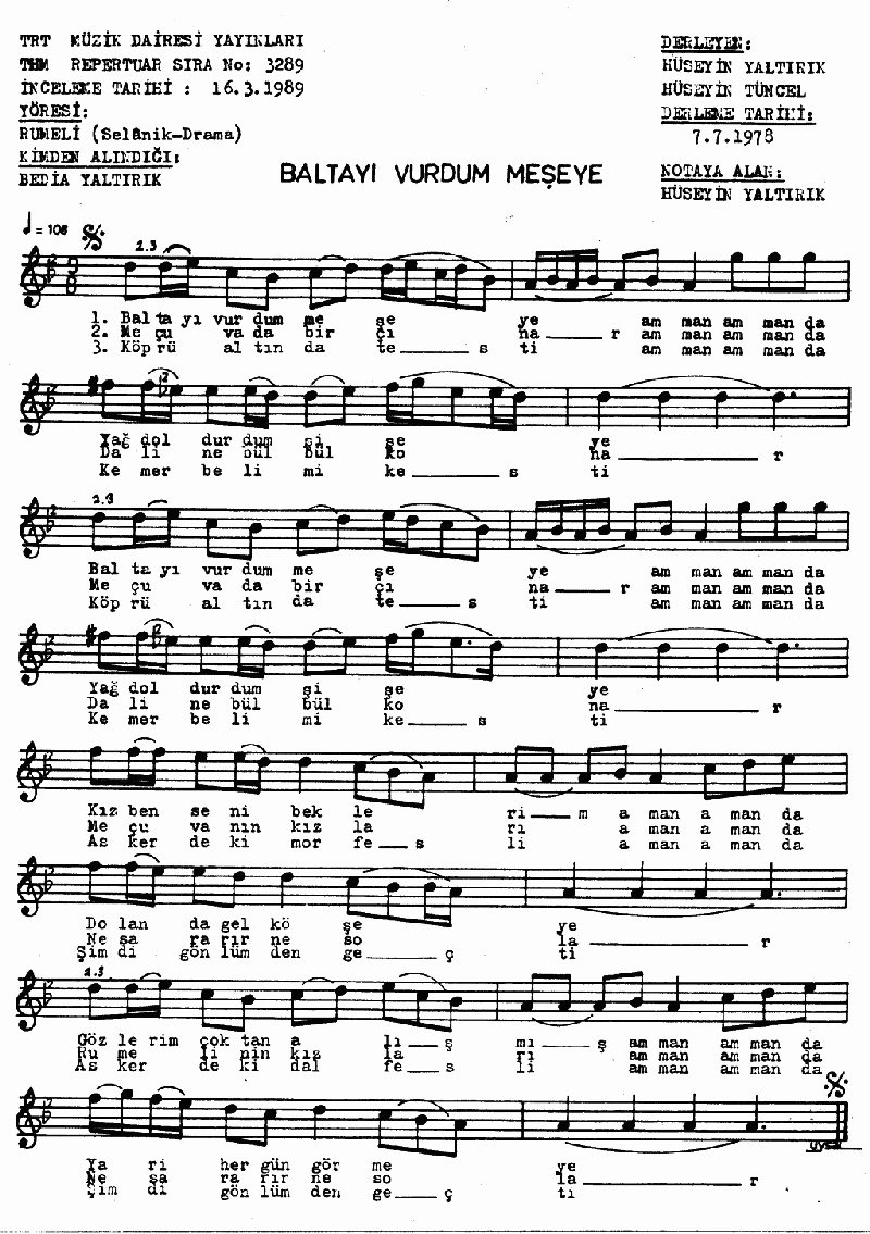 BALTAYI VURDUM MEŞEYE