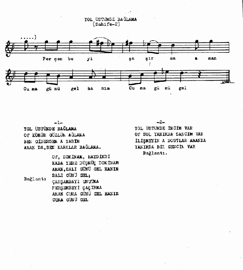 YOL ÜSTÜNDE BAĞLAMA