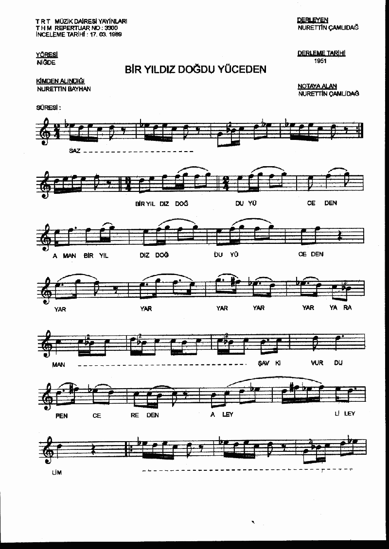 BİR YILDIZ DOĞDU YÜCEDEN