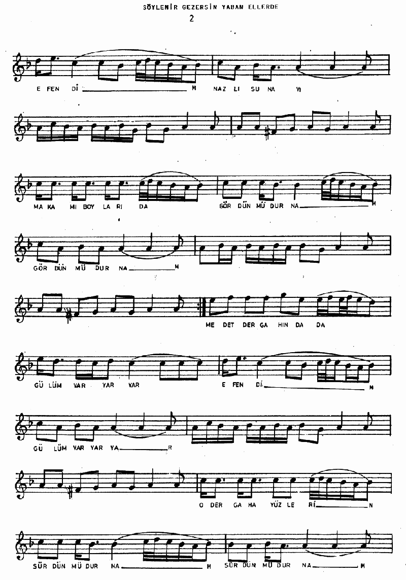 SÖYLENİRSİN GEZERSİN DE YABAN ELLERDE