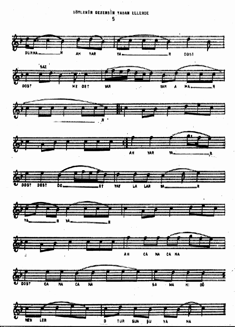 SÖYLENİRSİN GEZERSİN DE YABAN ELLERDE