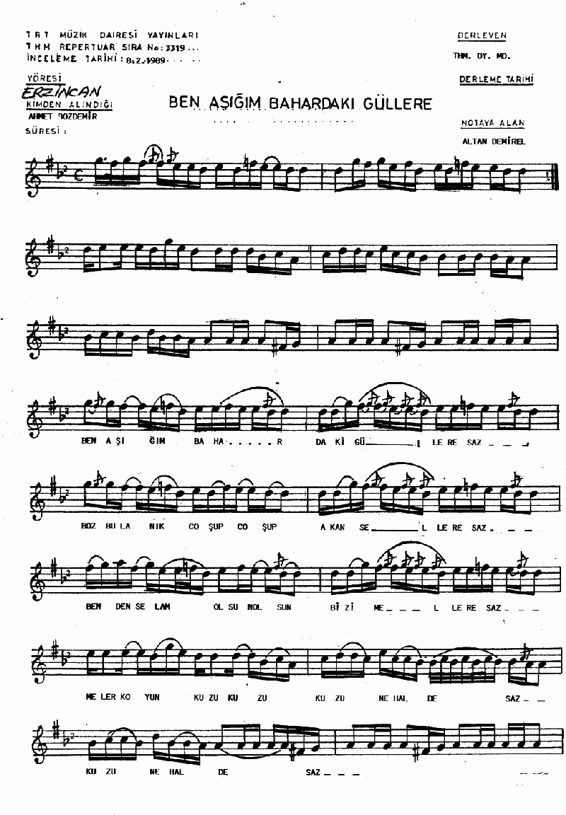 BEN AŞIĞIM BAHARDAKİ GÜLLERE