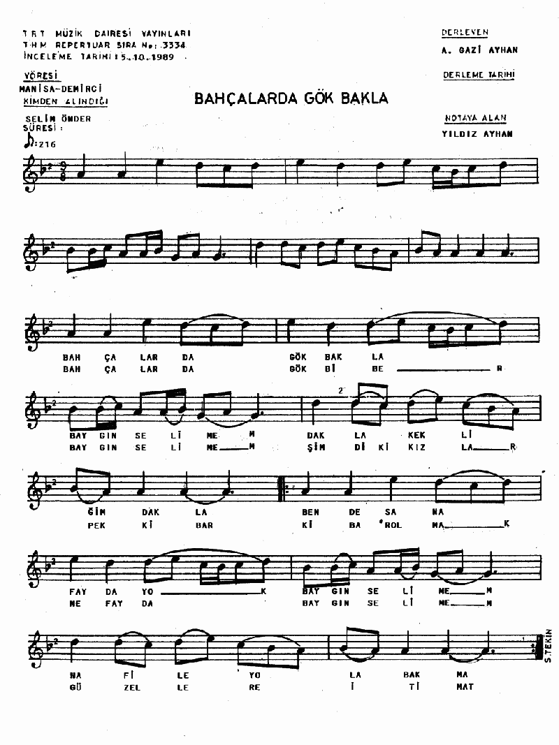 BAHÇALARDA GÖK BAKLA