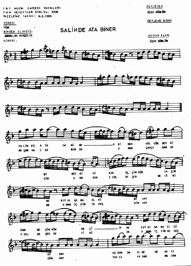 SALİH DE ATA BİNER GÜÇCÜK BEY GİBİ