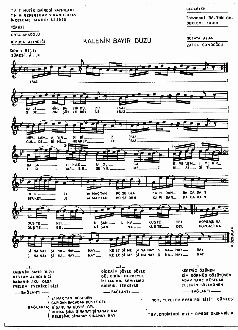 KALENİN BAYIR DÜZÜ