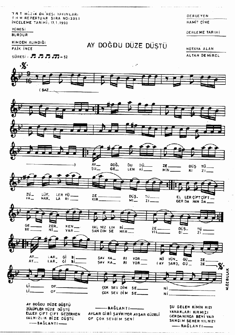 AY DOĞDU DÜZE DÜŞTÜ