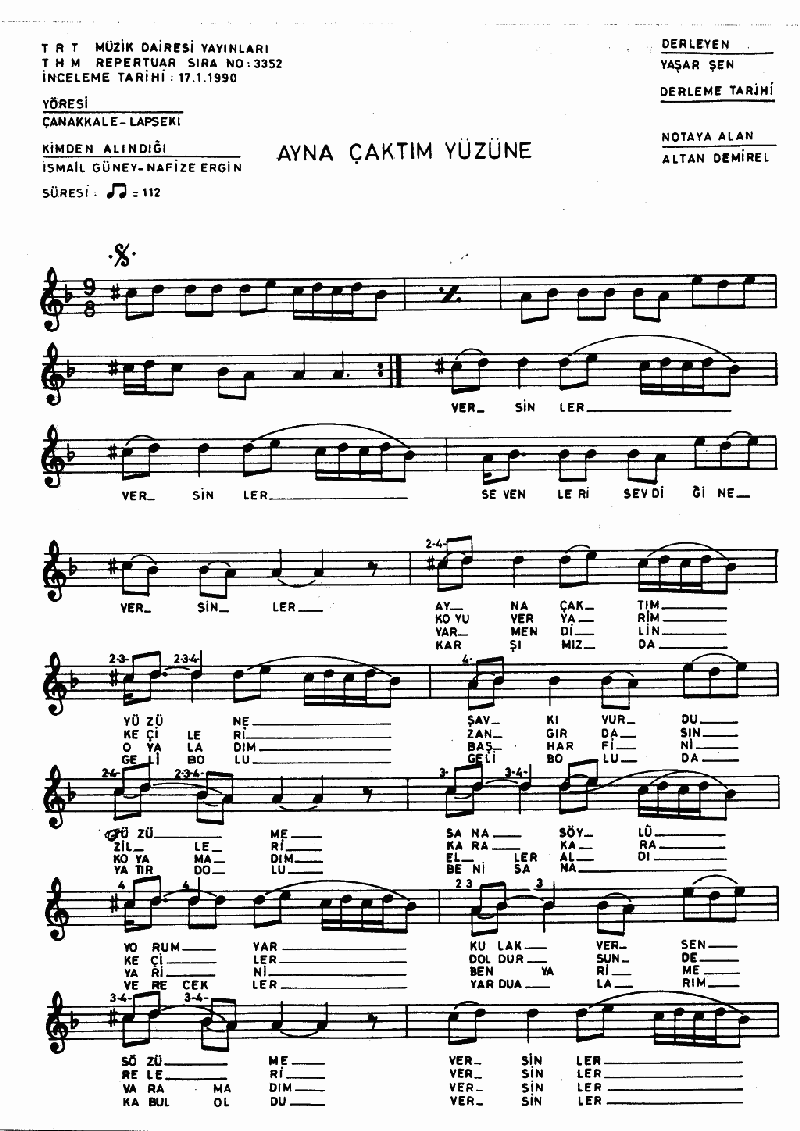 AYNA ÇAKTIM YÜZÜNE