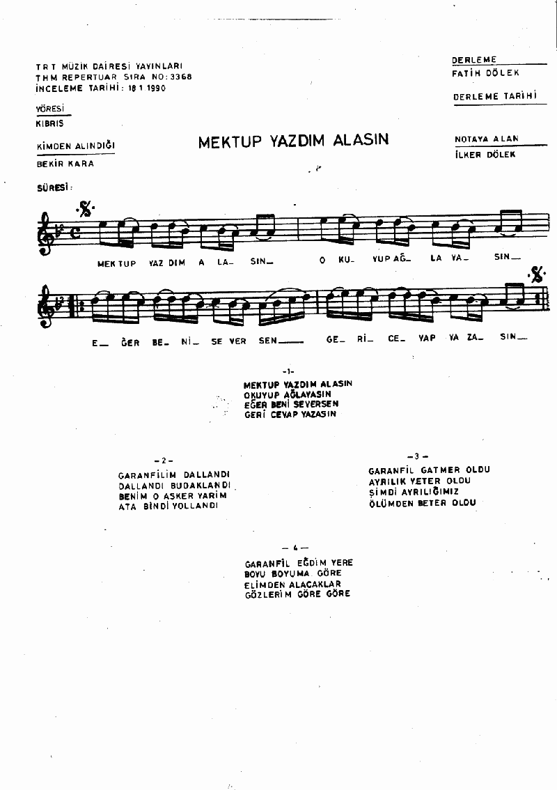 MEKTUP YAZDIM ALASIN - I