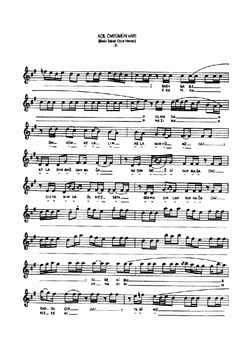 AÇIL EY ÖMRÜMÜN VARI - I