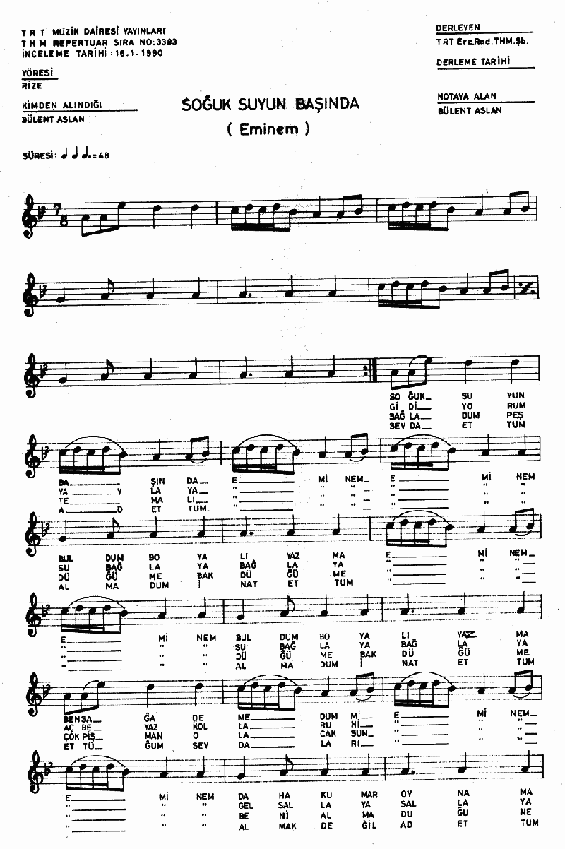SOĞUK SUYUN BAŞINDA EMİNE'M