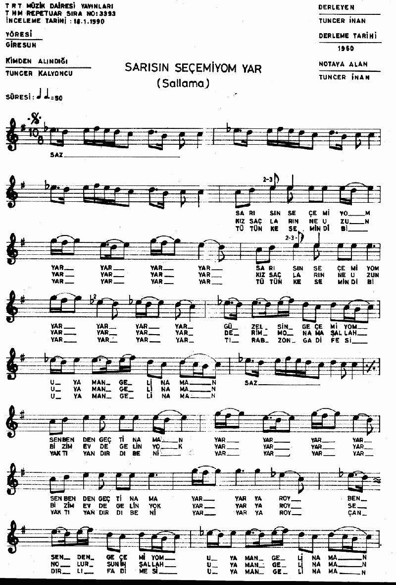 SARISIN SEÇEMİYOM YAR