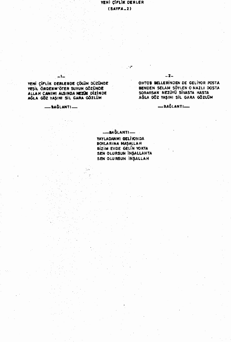 YENİ ÇİFTLİK DERLER (Yayladan mı Geliyon)