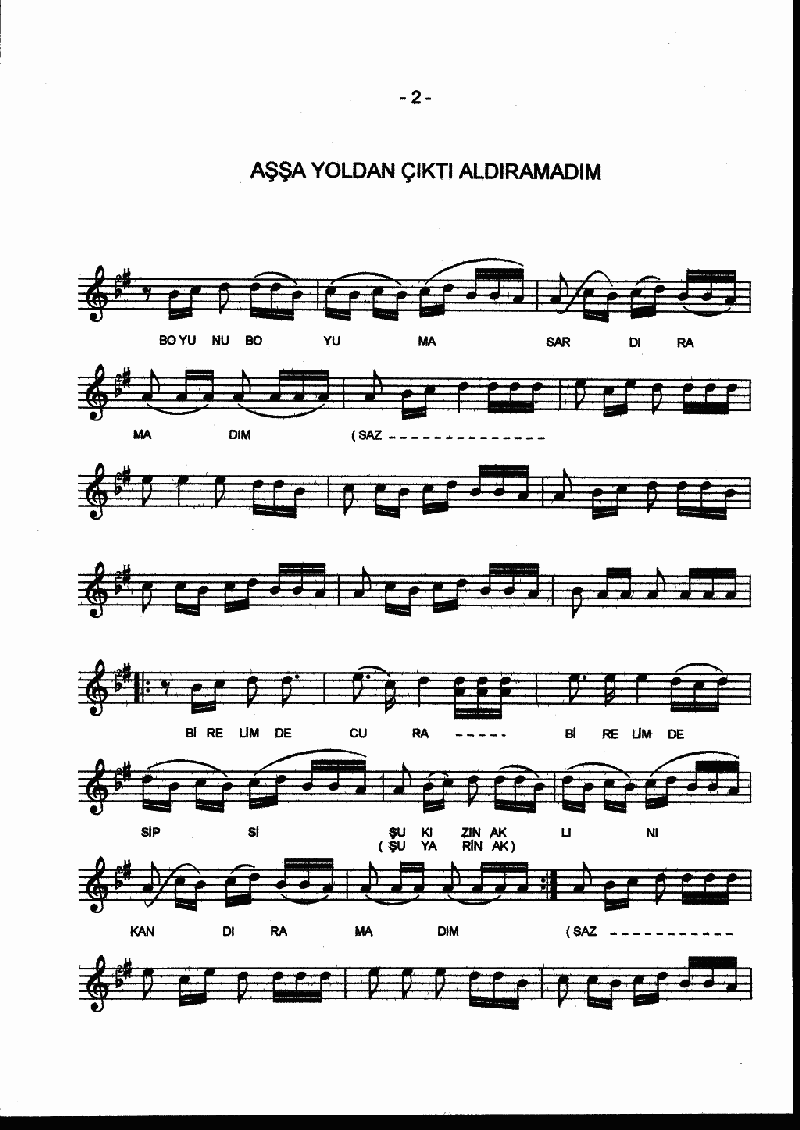 AŞAĞI YOLDAN ÇIKTI ALDIRAMADIM