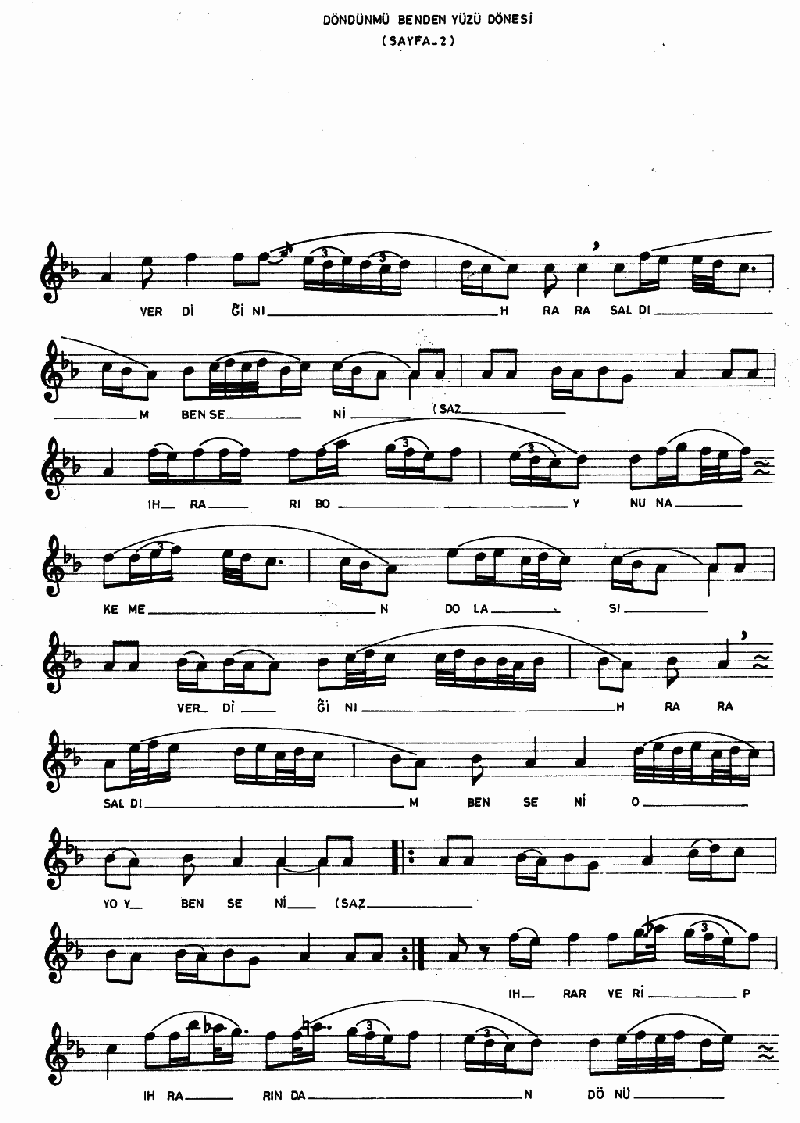DÖNDÜN MÜ BENDEN YÜZÜ DÖNESİ
