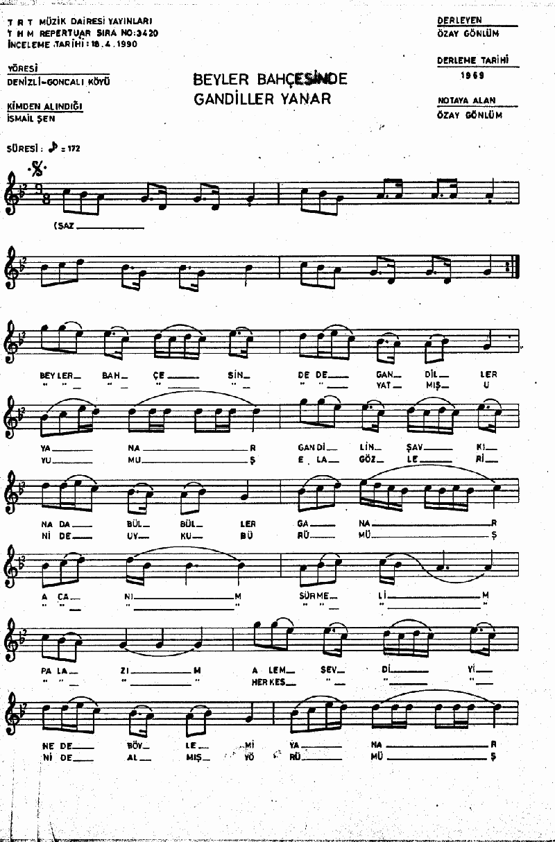 BEYLER BAHÇESİNDE GANDİLLER YANAR