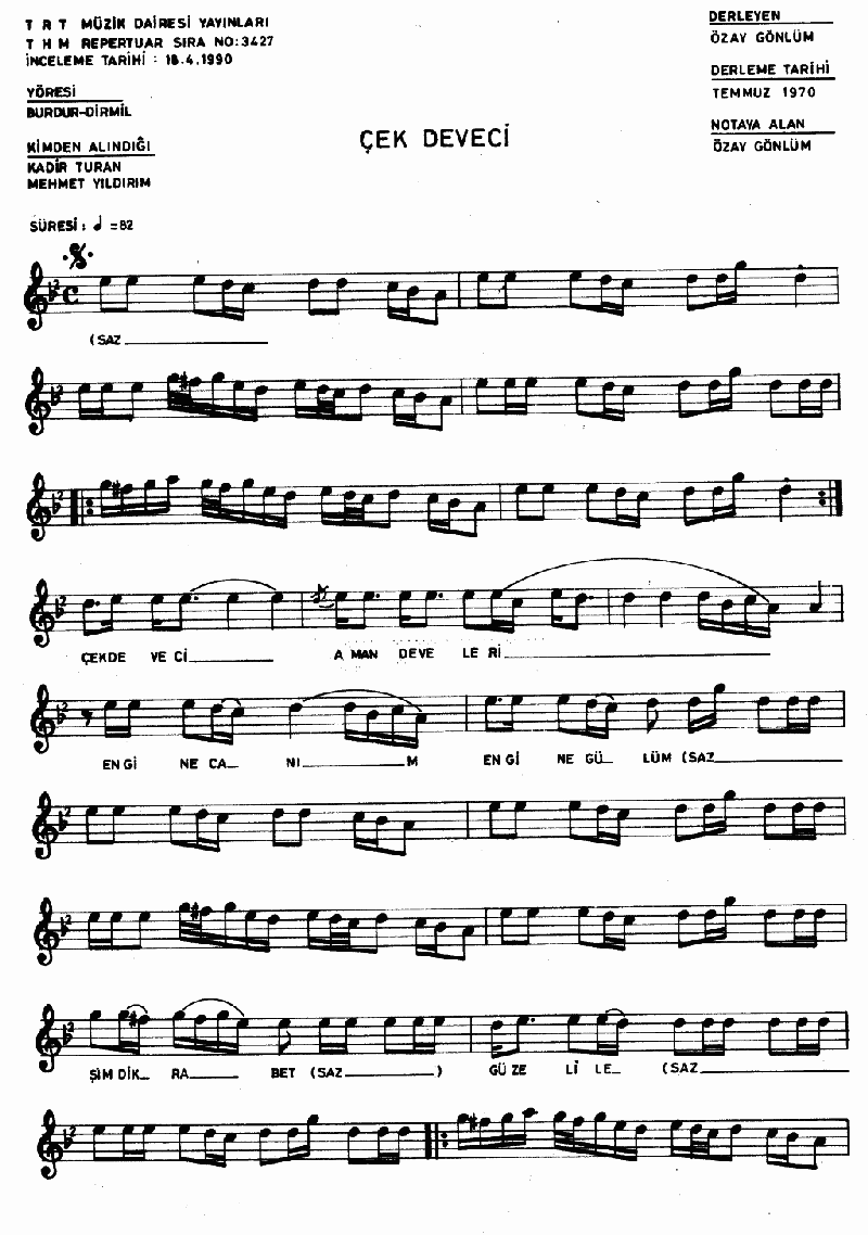 ÇEK DEVECİ DEVELERİ - I