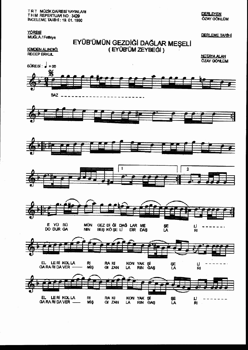 EYÜB'ÜMÜN GEZDİĞİ DAĞLAR MEŞELİ