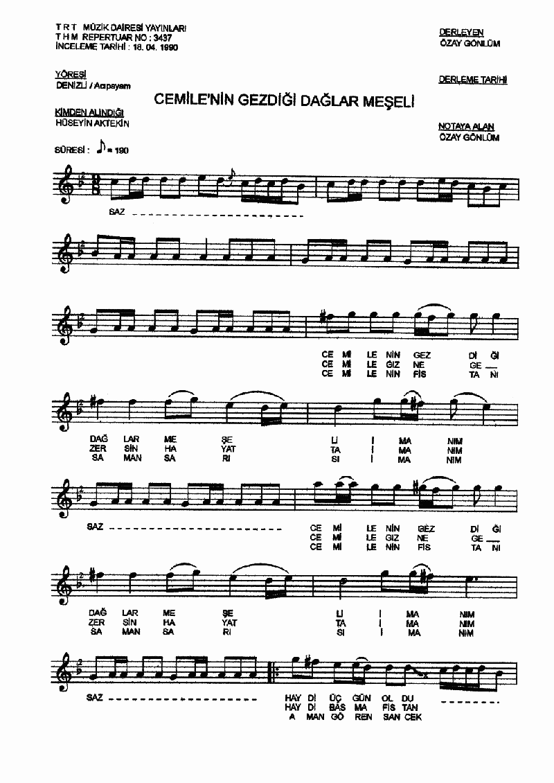 CEMİLE'NİN GEZDİĞİ DAĞLAR MEŞELİ