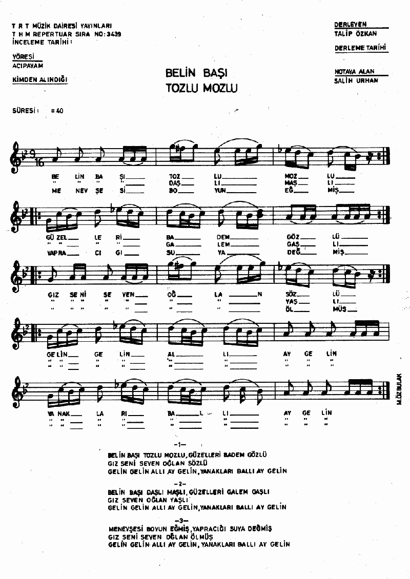 BELİN BAŞI TOZLU MOZLU