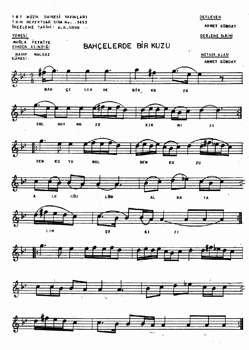 BAHÇELERDE BİR KUZU