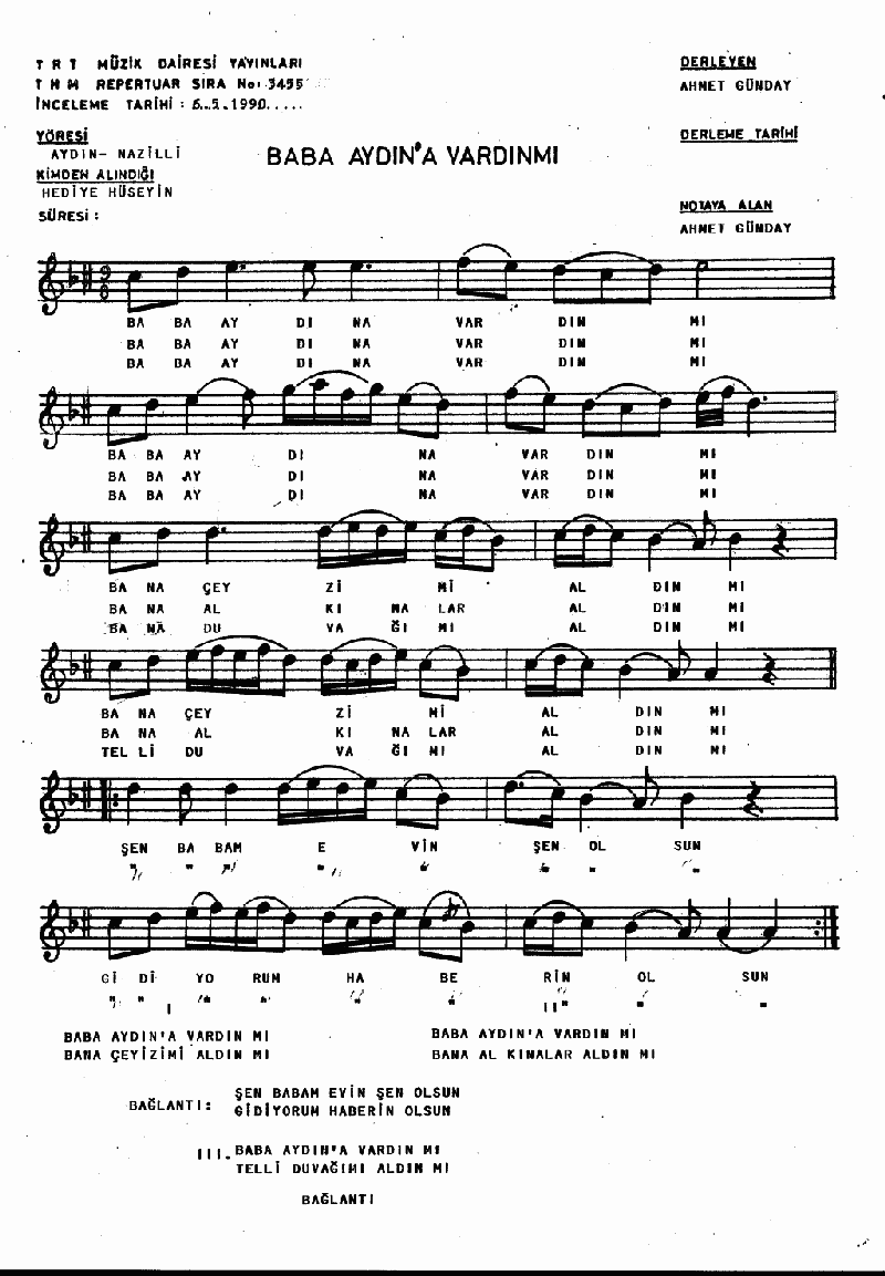 BABA AYDIN'A VARDIN MI