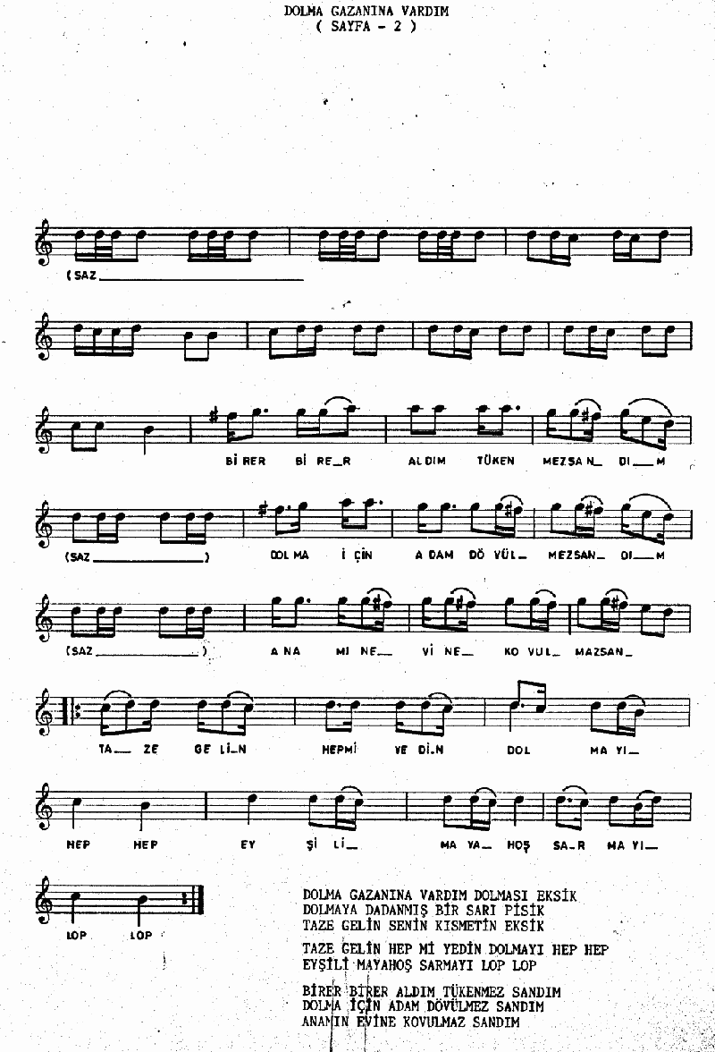 DOLMA GAZANININ DOLMASI EKSİK
