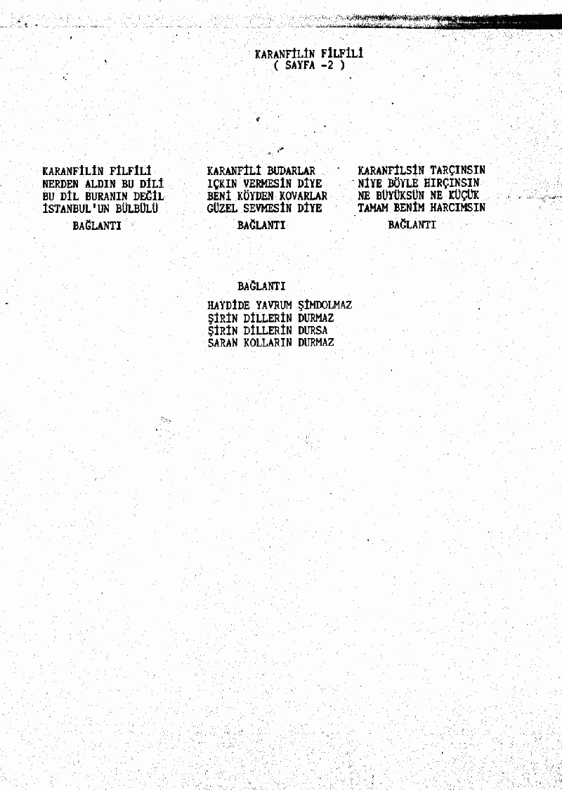 KARANFİLİN FİLFİLİ