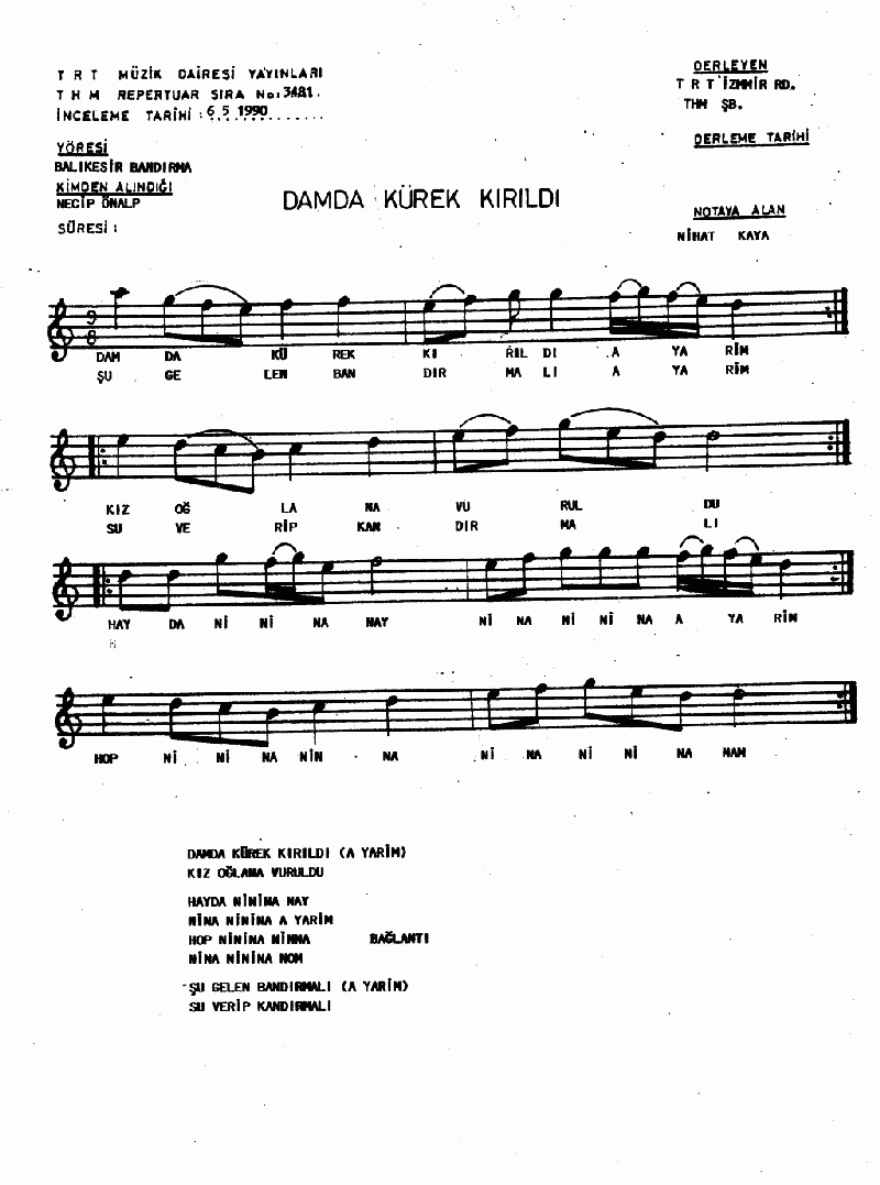 DAMDA KÜREK KIRILDI