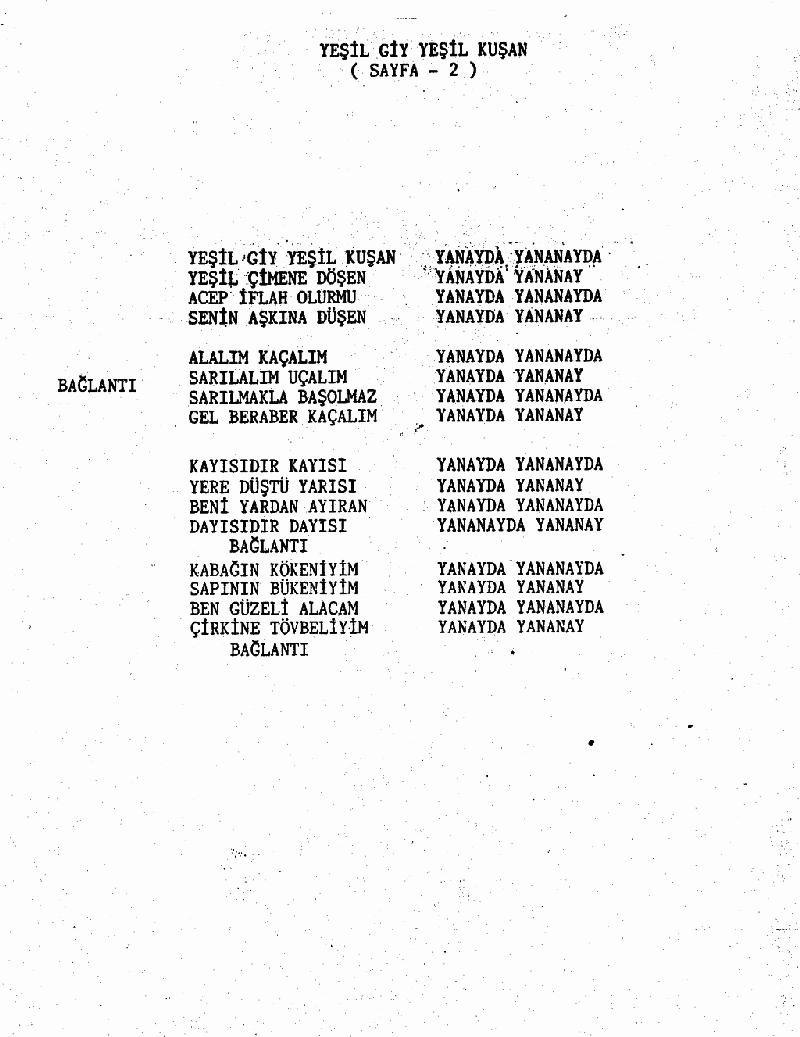 YEŞİL GİY YEŞİL KUŞAN