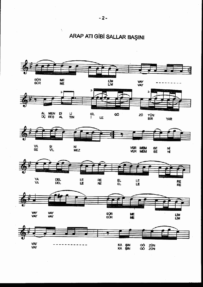 ARAP ATI GİBİ SALLAR BAŞINI